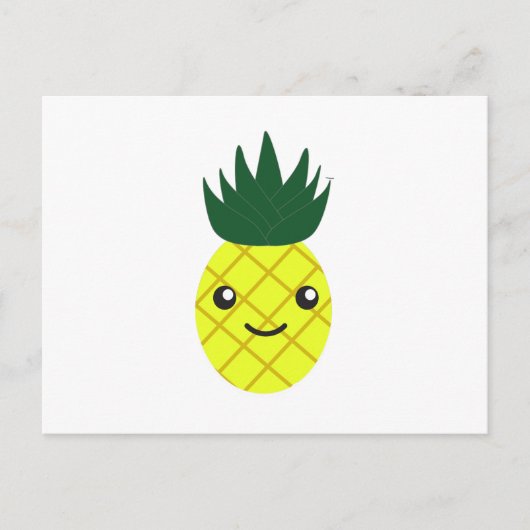 Niedlich Kawaii Pineaple Feiertagspostkarte (Vorderseite)