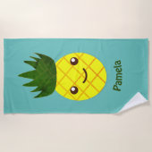 Niedlich Kawaii Pineaple Strandtuch (Vorderseite)