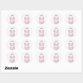 Niedlich Kawaii Pink Bunny Runder Aufkleber (Blatt)