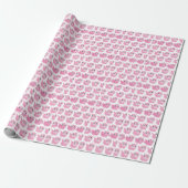Niedlich Kawaii Pink Dino Geschenkpapier (Ungerollt)