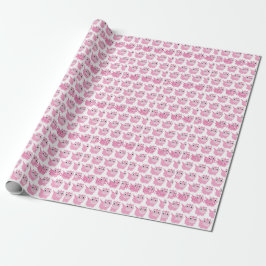 Niedlich Kawaii Pink Dino Geschenkpapier