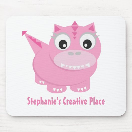 Niedlich Kawaii Pink Dino Mousepad (Vorne)