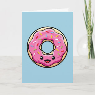 Niedlich Kawaii Pink Donut Karte