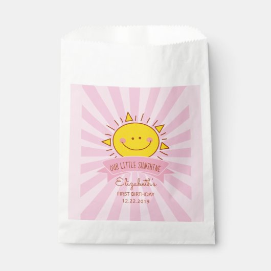 Niedlich Kawaii Pink Little Sunshine Kinder 1 Gebu Geschenktütchen (Vorderseite)