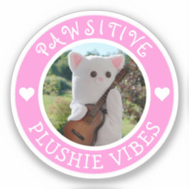 Niedlich Kawaii Pink Pawsitive Plushie Vibes Foto Aufkleber