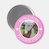Niedlich Kawaii Pink Pawsitive Plushie Vibes Foto Magnet (Vorderseite/Rückseite)