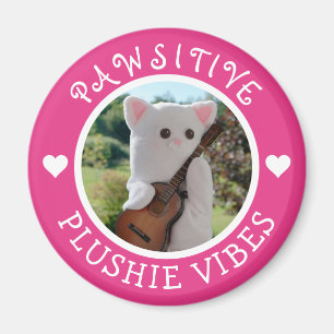 Niedlich Kawaii Pink Pawsitive Plushie Vibes Foto Magnet