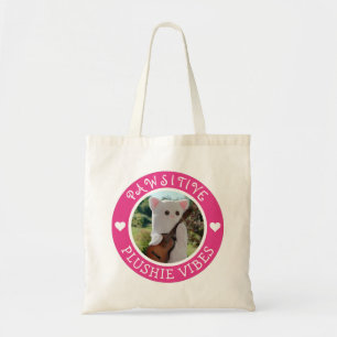 Niedlich Kawaii Pink Pawsitive Plushie Vibes Foto Tragetasche
