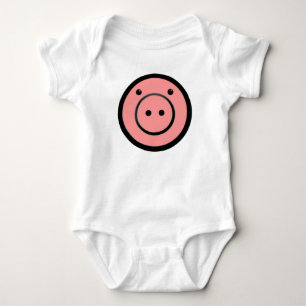 Niedlich Kawaii Pink Pig Vector Art Baby Strampler