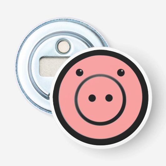 Niedlich Kawaii Pink Pig Vector Art Flaschenöffner (Vorderseite)