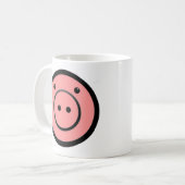 Niedlich Kawaii Pink Pig Vector Art Kaffeetasse (Vorderseite Links)