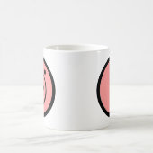 Niedlich Kawaii Pink Pig Vector Art Kaffeetasse (Mittel)
