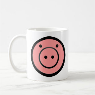 Niedlich Kawaii Pink Pig Vector Art Kaffeetasse