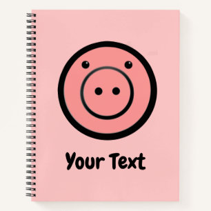 Niedlich Kawaii Pink Pig Vector Art Notizblock