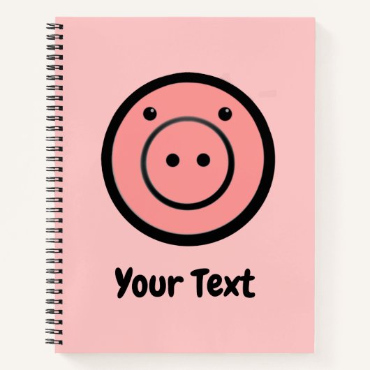 Niedlich Kawaii Pink Pig Vector Art Notizblock (Vorderseite)