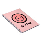 Niedlich Kawaii Pink Pig Vector Art Notizblock (Rechte Seite)