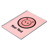 Niedlich Kawaii Pink Pig Vector Art Notizblock (Linke Seite)