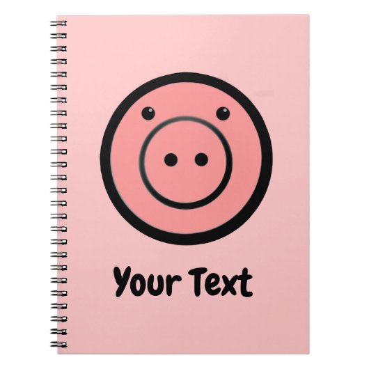 Niedlich Kawaii Pink Pig Vector Art Notizblock (Vorderseite)