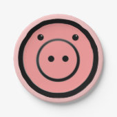 Niedlich Kawaii Pink Pig Vector Art Pappteller (Vorderseite)