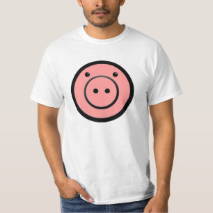 Niedlich Kawaii Pink Pig Vector Art T-Shirt