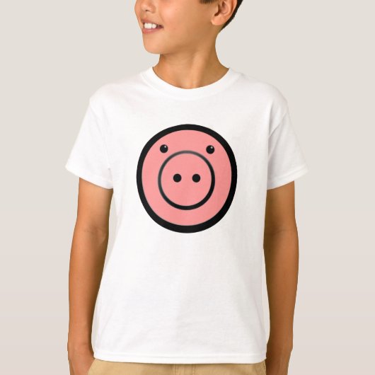 Niedlich Kawaii Pink Pig Vector Art T-Shirt (Vorderseite)