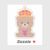 Niedlich Kawaii Pink Royal Princess Bear Aufkleber (Blatt)