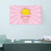 Niedlich Kawaii Pink Sunshine Kinder 1. Geburtstag Banner (Messeveranstaltung)