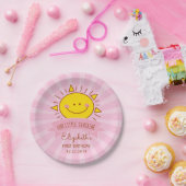 Niedlich Kawaii Pink Sunshine Kinder 1. Geburtstag Pappteller (Party)