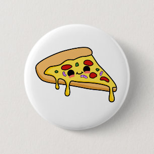 Niedlich Kawaii Pizza Slice Button