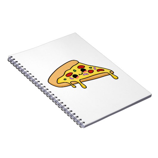 Niedlich Kawaii Pizza Slice Notizblock (Rechte Seite)