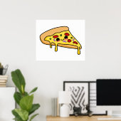 Niedlich Kawaii Pizza Slice Poster (Heimbüro)