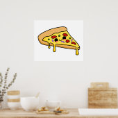 Niedlich Kawaii Pizza Slice Poster (Küche)