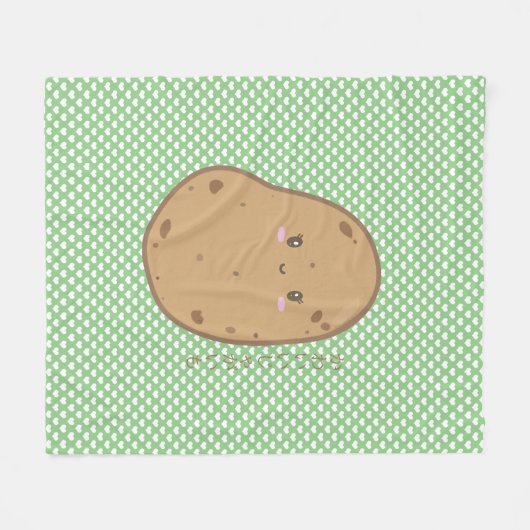 Niedlich Kawaii Potato Japanisch Fleecedecke (Vorderseite (Horizontal))