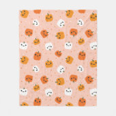 Niedlich Kawaii Pumpkin Faces Pattern Fleecedecke (Vorderseite)
