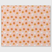 Niedlich Kawaii Pumpkin Faces Pattern Geschenkpapier (Flach)