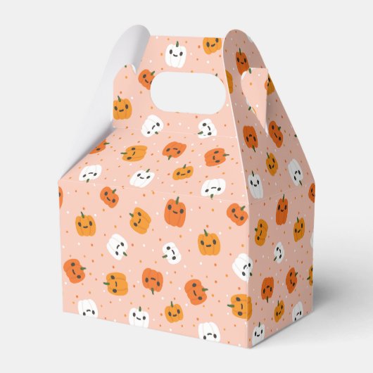 Niedlich Kawaii Pumpkin Faces Pattern Geschenkschachtel (Rückseite)
