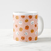 Niedlich Kawaii Pumpkin Faces Pattern Jumbo-Tasse (Vorderseite Rechts)