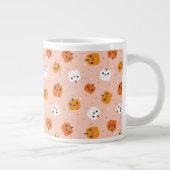 Niedlich Kawaii Pumpkin Faces Pattern Jumbo-Tasse (Rechts)