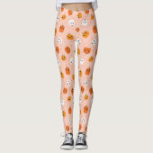 Niedlich Kawaii Pumpkin Faces Pattern Leggings (Vorderseite)