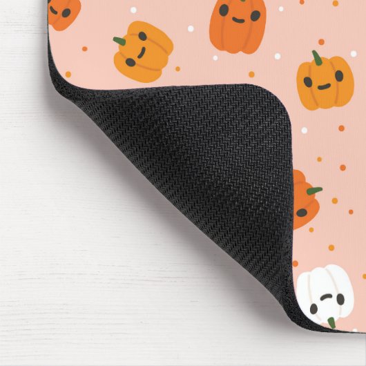 Niedlich Kawaii Pumpkin Faces Pattern Mousepad (Ecke)