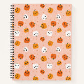 Niedlich Kawaii Pumpkin Faces Pattern Notizblock (Vorderseite)