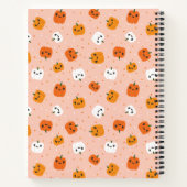 Niedlich Kawaii Pumpkin Faces Pattern Notizblock (Rückseite)