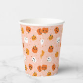 Niedlich Kawaii Pumpkin Faces Pattern Pappbecher (Rechts)