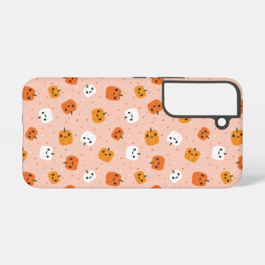 Niedlich Kawaii Pumpkin Faces Pattern Samsung Galaxy Hülle (Rückseite (Horizontal))