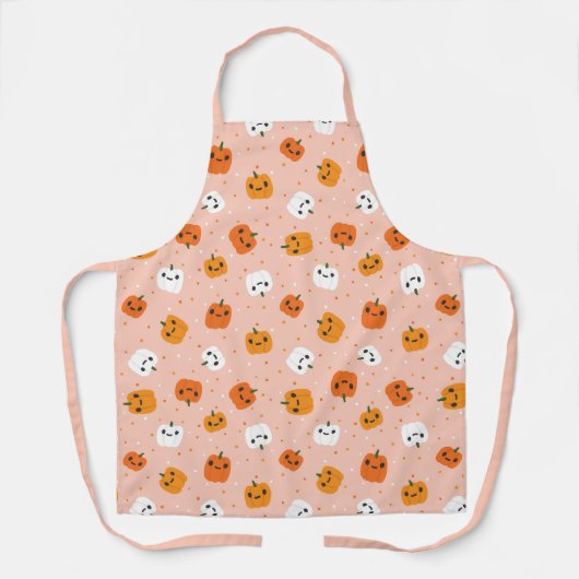 Niedlich Kawaii Pumpkin Faces Pattern Schürze (Vorderseite)