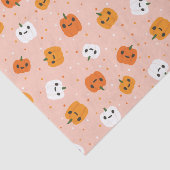 Niedlich Kawaii Pumpkin Faces Pattern Seidenpapier (Ausschnitt)