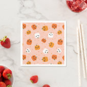 Niedlich Kawaii Pumpkin Faces Pattern Serviette (Beispiel)