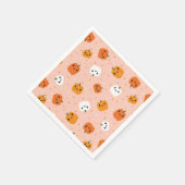 Niedlich Kawaii Pumpkin Faces Pattern Serviette (Ecke)