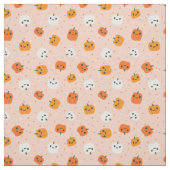 Niedlich Kawaii Pumpkin Faces Pattern Stoff (Muster)