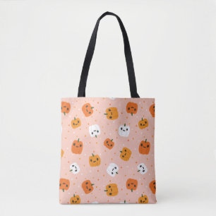 Niedlich Kawaii Pumpkin Faces Pattern Tasche